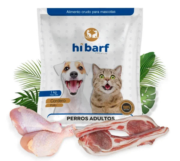 Dieta para perros adultos de cordero y pollo